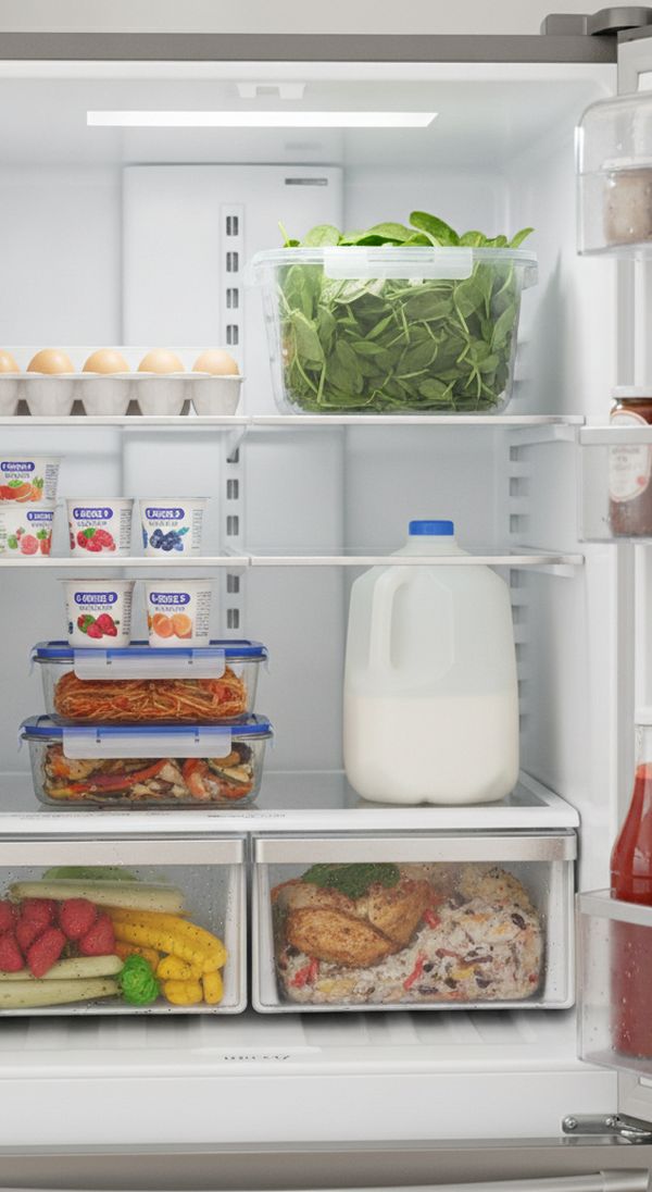 The inside of an open fridge seen through the Capture camera